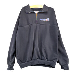 Game Workwear EMT Paramedic 1/4 Zip Sweatshirt Men's Large Blue Priority One VTG